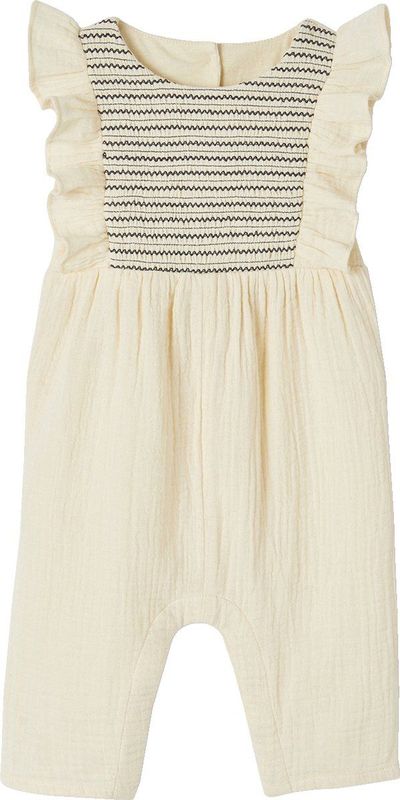 Vertbaudet - Babypakje - Katoengaas - Wit - Knoopsluiting op de rug, Kruis met drukknopen tot 18 maanden