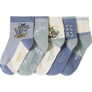 Vertbaudet - Tyrannoskate - Set van 5 Paar Jongenssokken - Multicolor - 77% Katoen