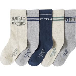 Set van 5 - Sportsokken - Gemêleerd Wit - 73% Katoen, 26% Polyamide, 1% Elastaan