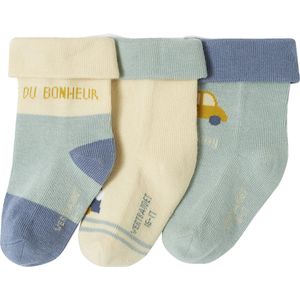 Set van 3 Paar - Huissokken - Saliegroen - 74% Katoen, 23% Polyamide, 3% Elastaan