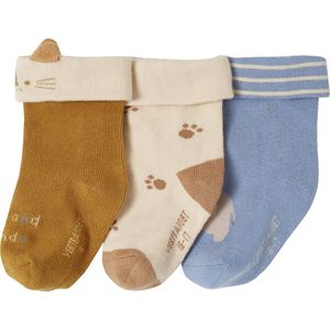 Set van 3 - Babysokken - Grijsblauw - 75% Katoen, 22% Polyamide, 3% Elastaan