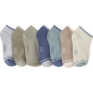 Enkelsokken - Tweekleurig - Zacht Tricot - Set van 7 Paar