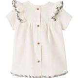 Babyjurk - Katoengaas - Rozen - Geborduurd - Korte Mouwen