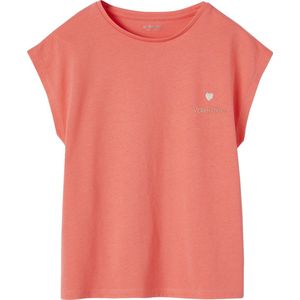 T-shirt - Effen - Roze - Katoen - Glitterhart