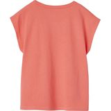 Effen Basics - Meisjesshirt - Koraal - Korte Mouwen