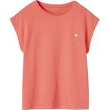 Effen Basics - Meisjesshirt - Koraal - Korte Mouwen