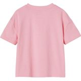 Effen Basics - Meisjesshirt - Marineblauw - Korte Mouwen - Glitterhart op de Borst