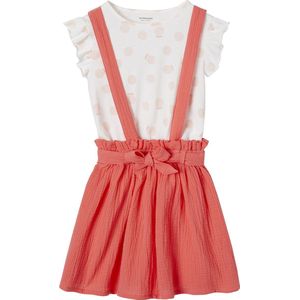 Set - Gestreept Meisjesshirt en Jurk - Marine - Katoen - Katoengaas