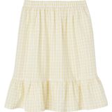 Meisjesrok - Ruitjes - Lichtgeel - 100% Katoen - Elastische Tailleband