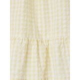 Meisjesrok - Ruitjes - Lichtgeel - 100% Katoen - Elastische Tailleband