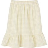 Meisjesrok - Ruitjes - Lichtgeel - 100% Katoen - Elastische Tailleband
