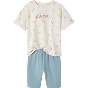 Set - Shirt en Short - Meisjes - Smaragdgroen - 100% Katoen