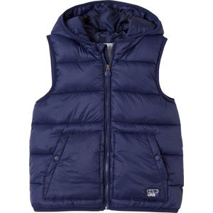 Mouwloos Donsjack - Marineblauw - Gevoerde Capuchon - Gerecycled Polyester - Waterafstotend