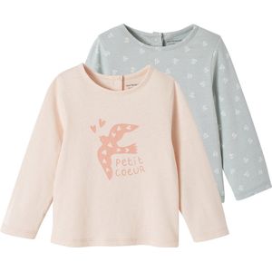 Vertbaudet Set van 2 basic T-shirts voor baby'