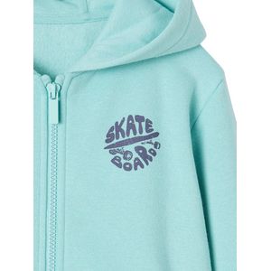 Jongenssweater met rits en capuchon Basics turquoiseblauw