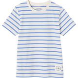 Vertbaudet - Gestreept Jongensshirt - Korte Mouwen - Katoen - Marine