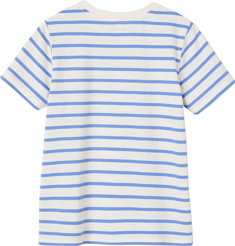 Vertbaudet - Gestreept Jongensshirt - Korte Mouwen - Katoen - Marine