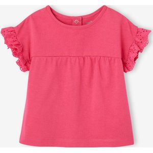 Personaliseerbaar T-shirt baby van biokatoen fuchsia