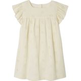 Bloemetjesjurk - Katoen - Rechte Hals - Korte Mouwen - Geborduurd