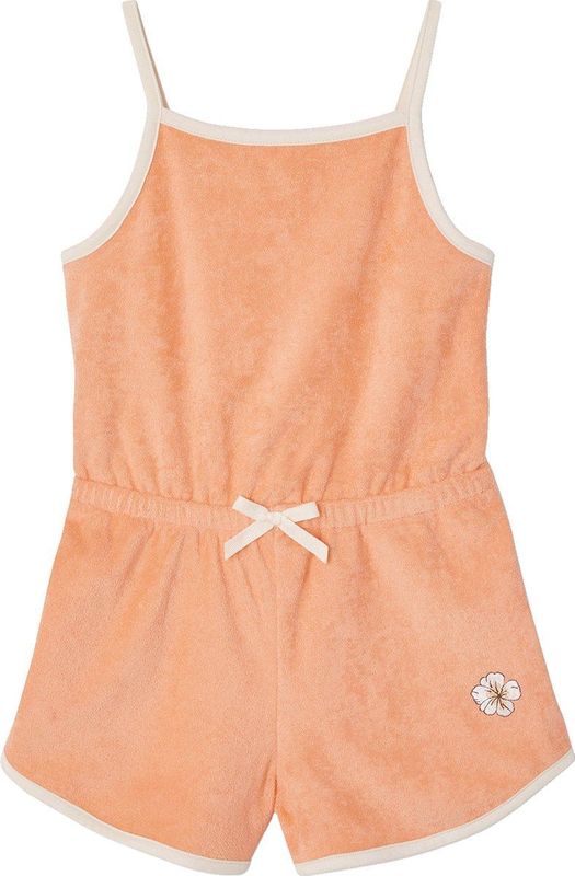 Jumpsuit - Sorbetkleur - Badstof - Geborduurde Bloemen