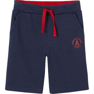 Sportbermuda in fleece voor jongens marineblauw
