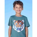 Basics - Jongensshirt - Wit - Omkeerbare Pailletten