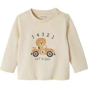 T-shirt - Grijs - 100% Katoen - Babyjongen - Lange Mouwen