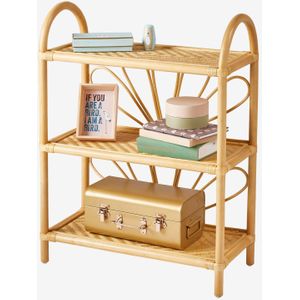 Rotan boekenkast, 3 niveaus Bloem hout