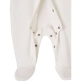 Set van 2 - Geribd Fluwelen Babyslaappakjes - Beige - Met Opening voor Gemakkelijk Aankleden