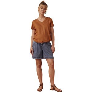 Envie de Fraise - Denim - Zwangerschapsshort - Paperbag-effect
