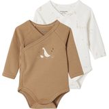 Vertbaudet - Set van 2 Rompertjes - Lange Mouwen - Biologische Katoen