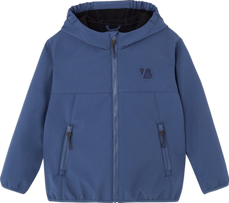 Vertbaudet - Fleece - Sportjack - Blauw - 96% Polyester, 4% Elastaan, Capuchon, 2 Ritszakken