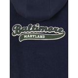 Teddyjas met verwijderbare capuchon jongens marineblauw