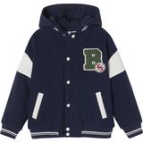 Teddyjas met verwijderbare capuchon jongens marineblauw