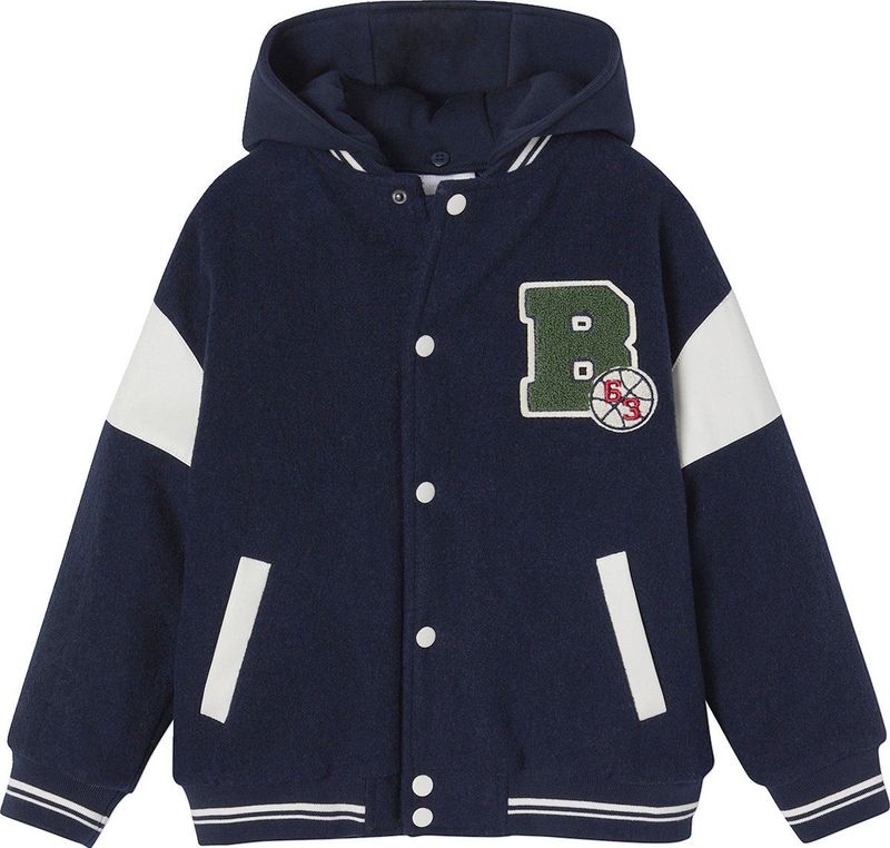 Teddyjas met verwijderbare capuchon jongens marineblauw