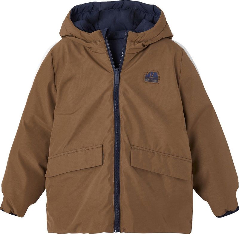 Vertbaudet - Omkeerbare Jongensparka - Met Capuchon - Donsjack - Waterafstotend