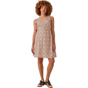 Lange zwangerschapsjurk met iriserende bloemen ENVIE DE FRAISE zandbeige