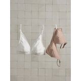 Vertbaudet - Set van 2 - Voedingsbeha's - Beige/Terracota - Katoen, Frameloos Ontwerp, Comfortabele Schouderbandjes