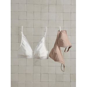 Vertbaudet - Set van 2 - Voedingsbeha's - Beige/Terracota - Katoen, Frameloos Ontwerp, Comfortabele Schouderbandjes