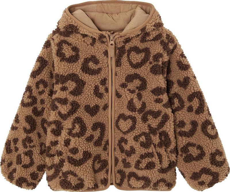 Vertbaudet Vest met luipaardprint en capuchon van sherpa meisje