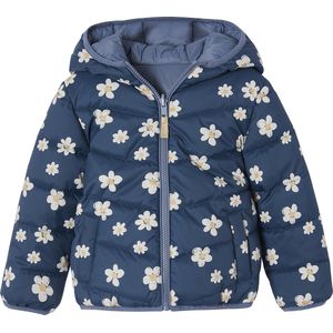 Omkeerbare Donsjas - Marineblauw - Gebloemd - Meisjes - Waterafstotend