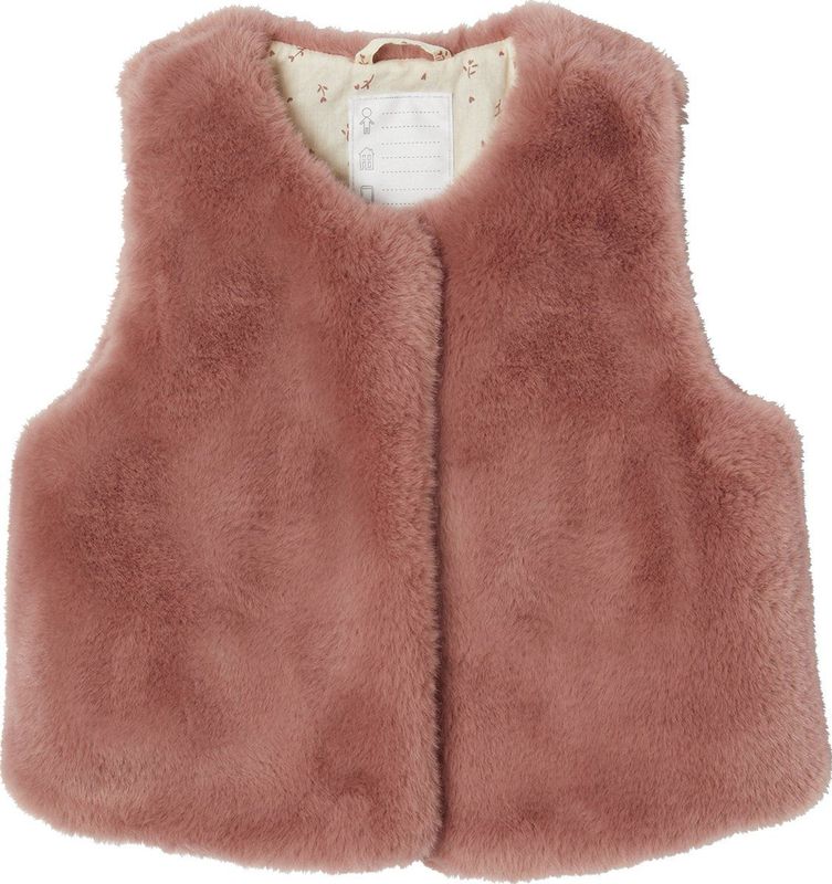 Vertbaudet - Bodywarmer - Imitatiebont - Meisje - 100% Polyester, Voering 100% Katoen