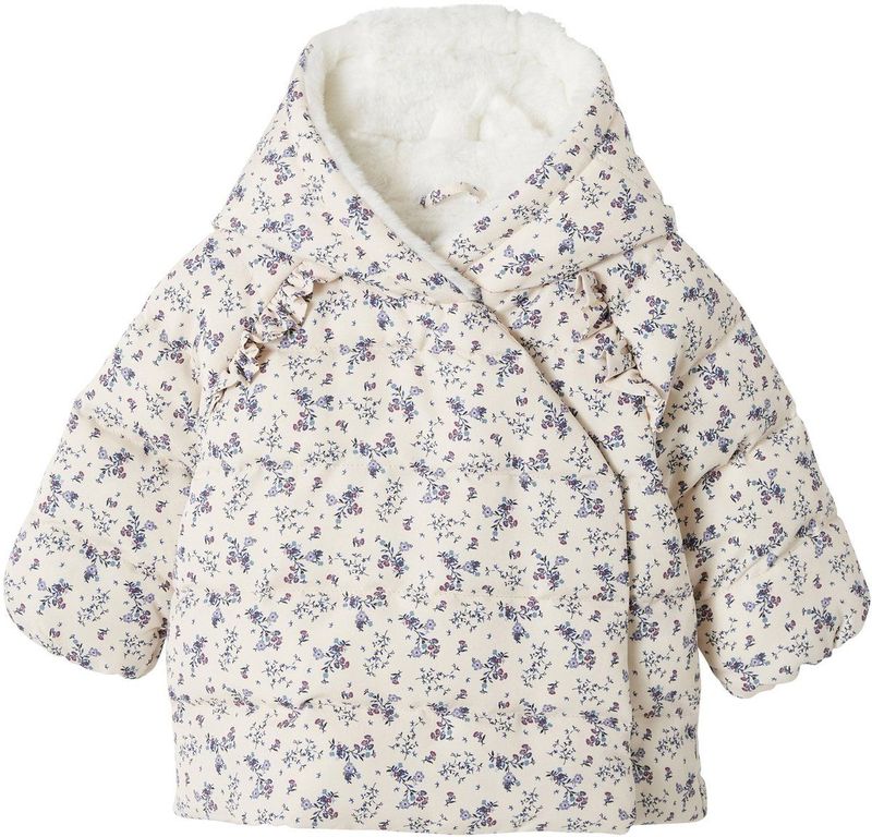 Vertbaudet - Asymmetrisch Donsjack - Baby - Roze - Gevoerd met Imitatiebont