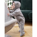 Vertbaudet - Overall - Grijs - 100% Wol, Gevoerde Capuchon, Knoopsluiting