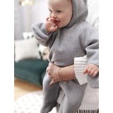 Vertbaudet - Overall - Grijs - 100% Wol, Gevoerde Capuchon, Knoopsluiting