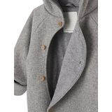 Vertbaudet - Overall - Grijs - 100% Wol, Gevoerde Capuchon, Knoopsluiting