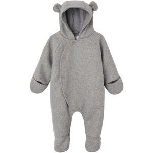 Vertbaudet - Overall - Grijs - 100% Wol, Gevoerde Capuchon, Knoopsluiting