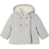 Jas - Gevoerde Capuchon - Grijs - Wolmix - Baby Meisje