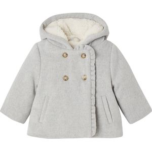 Jas - Gevoerde Capuchon - Grijs - Wolmix - Baby Meisje