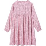 Jurk - Marineblauw - Jersey - All-Over Motief - Knoopsluiting Voorkant